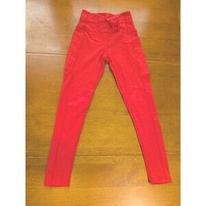 Beyond Yoga Red Small High wasited Midi Leggings Pockets Drawstring Spacedye